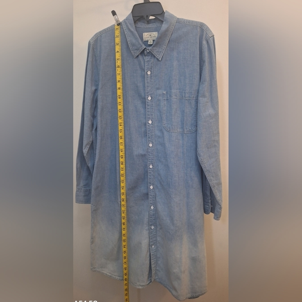 Lucky Brand Women's Light Blue Denim Shirt Dress Size XL